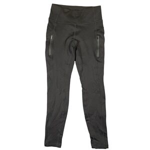 Athleta Black Leggings Capri Zip Pockets Workout Athleisure Womens Size S Active